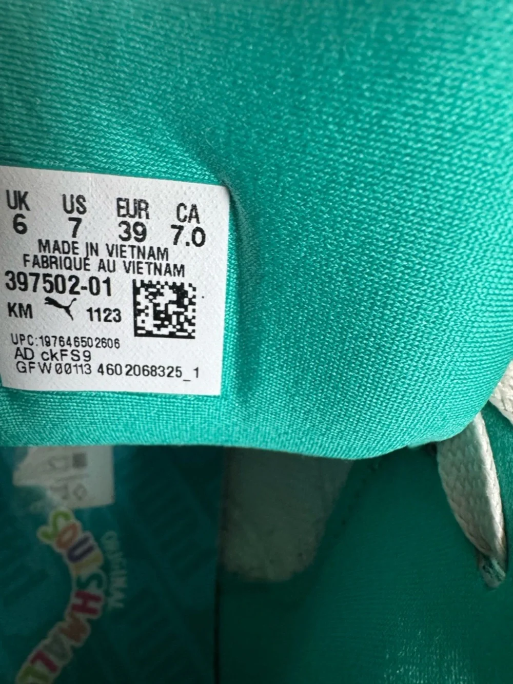 Puma Kids Teal and Light Gray Suede Sneakers - Picture 7 of 7